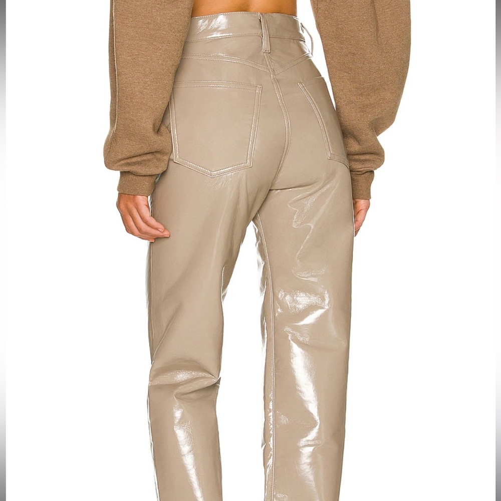 Recycled Leather 90's Pinch Waist in Quail Patent